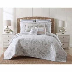Budget ⭐ Tropical Plantation Toile Quilt Set Gray/White - Oceanfront Resort 🔔 -Bedding Sets & Collections Sales Shop unnamed file 17728