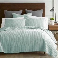 Promo 🌟 Cross Stitch Blue Haze Solid Quilt Set - Levtex Home ✔️ -Bedding Sets & Collections Sales Shop unnamed file 17738