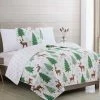 Buy ⌛ Great Bay Home Reversible Holiday Trees Printed Quilt Set Twin 😍