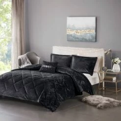 Cheapest 🛒 Intelligent Design Alyssa Velvet Comforter Set Gray 💯