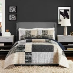 Promo ⌛ Tate Quilt & Sham Set Black/Gray/Cream - Ayesha Curry 🌟 -Bedding Sets & Collections Sales Shop unnamed file 17953