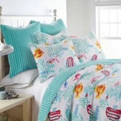 New ❤️ Homthreads Playa Vista Quilt Set Blue ✨ -Bedding Sets & Collections Sales Shop unnamed file 18233