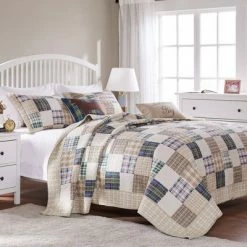 Wholesale ✔️ Oxford Quilt & Sham Set Beige/Blue - Greenland Home Fashions 🌟 -Bedding Sets & Collections Sales Shop unnamed file 18244