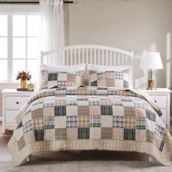 Wholesale ✔️ Oxford Quilt & Sham Set Beige/Blue - Greenland Home Fashions 🌟 -Bedding Sets & Collections Sales Shop unnamed file 18246