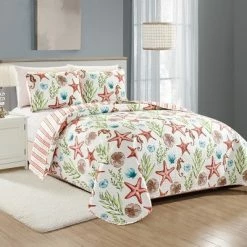 Outlet 🌟 Great Bay Home Castaway Coastal Printed Quilt Set ⭐ -Bedding Sets & Collections Sales Shop unnamed file 18316