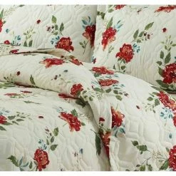 Buy 🎉 Lyon Floral Oversized Quilt Set - Tribeca Living Multicolored 💯