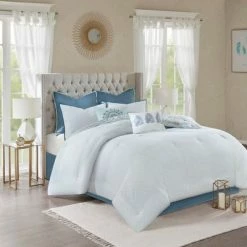 New 👏 Madison Park 8pc Lian Cotton Printed Reversible Comforter Set Blue 🔥 -Bedding Sets & Collections Sales Shop unnamed file 1853