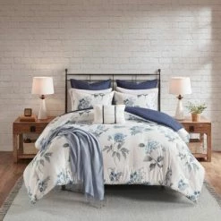 Promo π Madison Park Benita 7pc Printed Seersucker Comforter Set Blue π