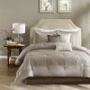 Discount 💯 Madison Park Vargas Comforter Set 7pc Taupe ✨