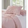 Deals 🔥 Christian Siriano Georgia Ruched Comforter Set Blush Pink ✔️