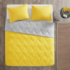 New ⭐ Intelligent Design Teal/Gray Penny Reversible Down Alternative Comforter Mini Set 🌟