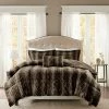 Outlet 😀 Madison Park Marselle Brushed Faux Fur Comforter Set Leopard 👍