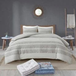 Best deal 🔔 Madison Park Roselle Cotton Seersucker Comforter Set Gray 🛒 -Bedding Sets & Collections Sales Shop unnamed file 2592