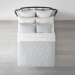 New ✔️ Hearth & Hand With Magnolia X Stitch Comforter Set Collection Navy/Sour Cream - Hearth & Hand™ with Magnolia 🤩