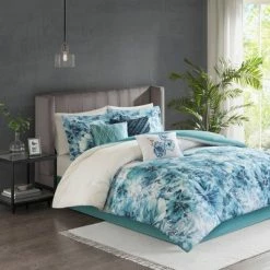 Buy ✨ Madison Park 7pc Slade Cotton Printed Comforter Set Teal 💯