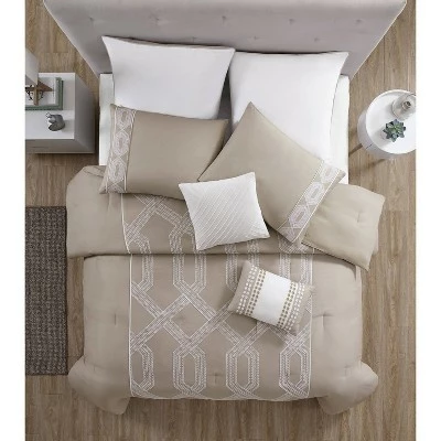 Outlet ❤️ Full Tiras Geometric Comforter Set Tan/Ivory - Hallmart Collectibles ✨ 1 Outlet ❤️ Full Tiras Geometric Comforter Set Tan/Ivory - Hallmart Collectibles ✨
