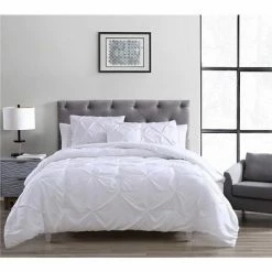 Budget 🧨 The Nesting Company Spruce Pinch Pleat Bedding Collection 4 Piece Comforter Set 2 Pillow Shams, & 1 Decorative Pillow, Soft Lightweight, Plush and Comfortable Microfiber 😍 -Bedding Sets & Collections Sales Shop unnamed file 2781