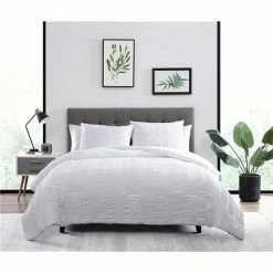 Best deal 🛒 The Nesting Company Elm Collection 3 Piece Stripe Seersucker Bedding Comforter Set with 2 Pillow Shams Luxuriously Soft Lightweight and Comfortable Microfiber Machine Washable 👏 -Bedding Sets & Collections Sales Shop unnamed file 2793