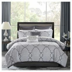 Best Pirce 🔥 Madison Park Octavia Jacquard Comforter Set - 12pc Blue ⌛