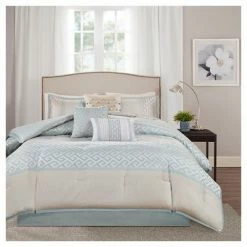 Best reviews of ✨ Madison Park William Greek Key Print Comforter Set Aqua ❤️