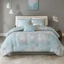 Coupon 🔔 Madison Park Leslie Reversible Cotton Sateen Comforter Set 7pc 👍