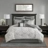 Buy 👏 Madison Park 8pc Elliot Jacquard Comforter Set Silver ⭐