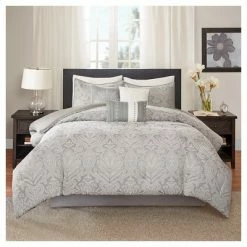 Top 10 🎁 Madison Park Devin Medallion Paisley Comforter Set Gray - 7pc ❤️
