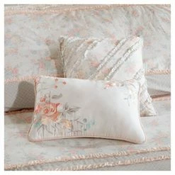 Best Sale 🔔 Desiree Cotton Percale Comforter Bedding Set with Euro and Bedskirt Blush - Madison Park ⌛ -Bedding Sets & Collections Sales Shop unnamed file 3351