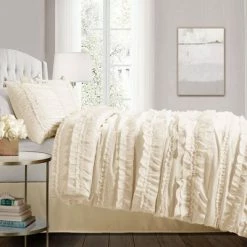 Best reviews of ❤️ Lush Decor Belle Ruffle 4pc Comforter Set - Lush Décor Off-white ✨