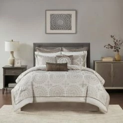Buy ✔️ Madison Park 12pc Madeline Jacquard Comforter Set - Tan 🧨 -Bedding Sets & Collections Sales Shop unnamed file 3470