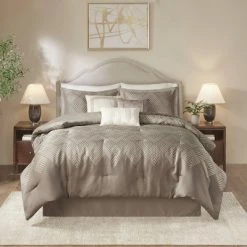 Best Sale 🎉 Madison Park Atlas Jacquard Comforter Set Gray 😀 -Bedding Sets & Collections Sales Shop unnamed file 3539