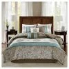 Best deal ⭐ Madison Park Sharon 7pc Polyester Jacquard Comforter Bedding Set with Bedskirt 🧨