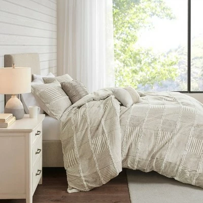 Best Pirce π Madison Park Raven Cotton Clipped Comforter Set Taupe π 2 Best Pirce π Madison Park Raven Cotton Clipped Comforter Set Taupe π - Image 2