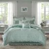 Cheapest 🎉 Madison Park Aqua Gretchen Cotton Percale Comforter Set 9pc 🤩