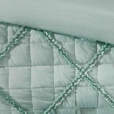 Cheapest π Madison Park Aqua Gretchen Cotton Percale Comforter Set 9pc π€© 3 Cheapest π Madison Park Aqua Gretchen Cotton Percale Comforter Set 9pc π€© - Image 3