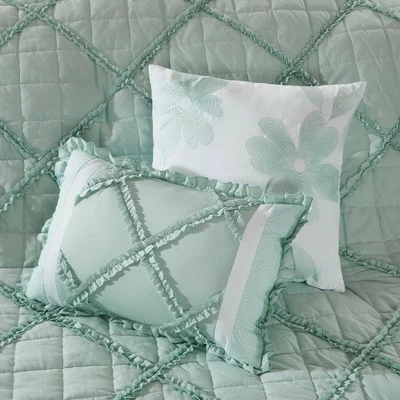 Cheapest π Madison Park Aqua Gretchen Cotton Percale Comforter Set 9pc π€© 5 Cheapest π Madison Park Aqua Gretchen Cotton Percale Comforter Set 9pc π€© - Image 5