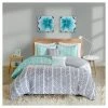 Hot Sale 🎉 Intelligent Design Amanda Feather Chervon Print Comforter Set Aqua ✔️