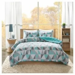 New 🎁 Intelligent Design Haley Reversible Comforter Mini Set Aqua 🔔