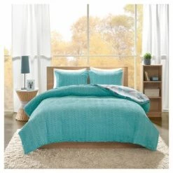 New 🎁 Intelligent Design Haley Reversible Comforter Mini Set Aqua 🔔 -Bedding Sets & Collections Sales Shop unnamed file 3742
