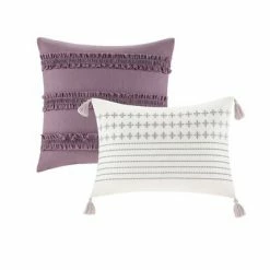 Flash Sale ⭐ Madison Park 8pc Kaia Cotton Printed Reversible Comforter Set Ivory/Purple 😀 -Bedding Sets & Collections Sales Shop unnamed file 3776