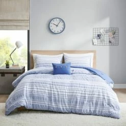 Best deal 🔔 Intelligent Design Cameron Striped Comforter Set Blue ❤️ -Bedding Sets & Collections Sales Shop unnamed file 3838