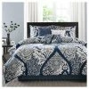 Coupon 🌟 Madison Park Adela 7 Piece Cotton Printed Comforter Set Indigo 👍