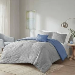 Wholesale 🛒 Madison Park Darcy Organic Cotton Comforter Set Blue 🎁