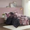 Discount 🧨 Intelligent Design Jessica Floral Printed Comforter Set Black 💯