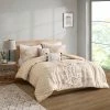 Discount ✨ Intelligent Design Twin/Twin Extra Long Taren Printed Comforter Set with Chenille Trim - Natural 🔥