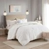 Best deal 👍 Madison Park Full/Queen 4pc Madeline Microsculpt Comforter Set White 🎉