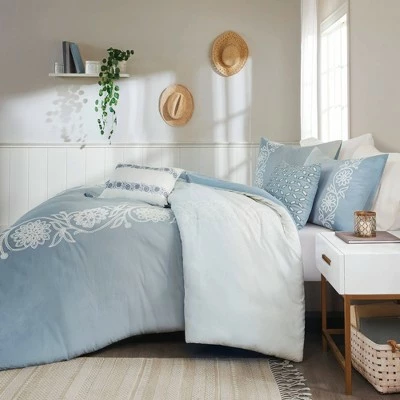 New π Madison Park Ellie Cotton Comforter Set Blue π 2 New π Madison Park Ellie Cotton Comforter Set Blue π - Image 2