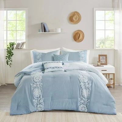 New π Madison Park Ellie Cotton Comforter Set Blue π 3 New π Madison Park Ellie Cotton Comforter Set Blue π - Image 3