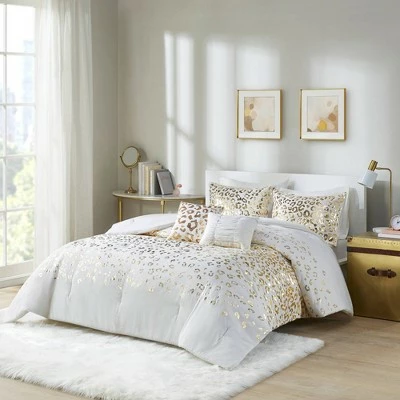 Cheap π Intelligent Design Kendra Metallic Printed Comforter Set Ivory/Gold π₯ 1 Cheap π Intelligent Design Kendra Metallic Printed Comforter Set Ivory/Gold π₯