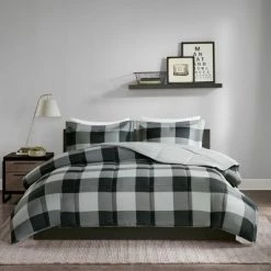 Best reviews of 👏 Madison Park Brooks 3M Scotchgard Down Alternative Comforter Mini Set Gray/black 🧨